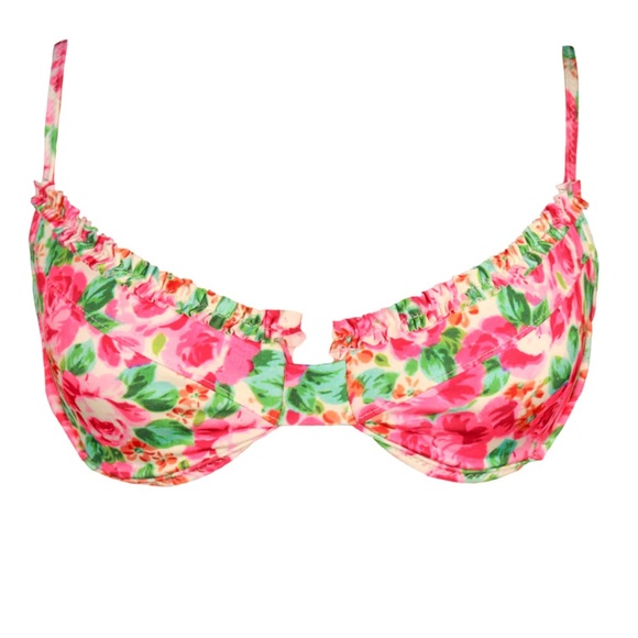 Heavy Manners He Calls Me Flower Ruffled Up Underwire Top - Picture 3 of 4